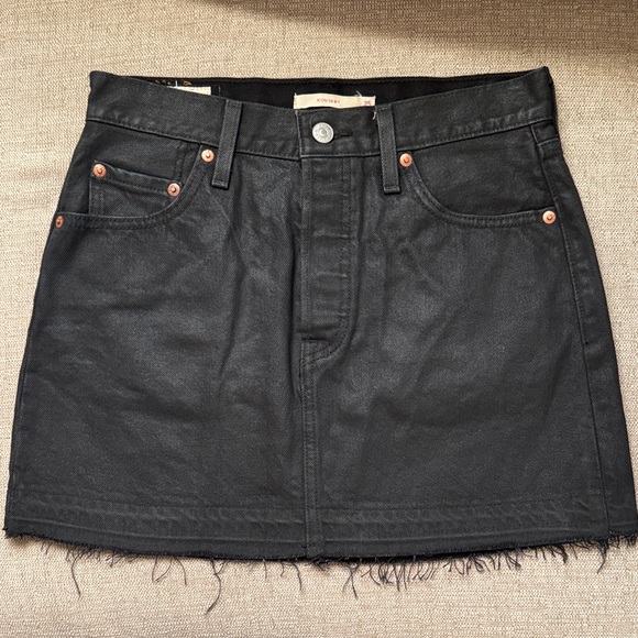 Levi's Dresses & Skirts - Levi's Black Coated Denim Icon Mini Skirt